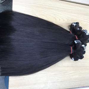 Extensiones de cabello humano vietnamita recto Natural Frontal de trama Genius Super doble dibujado cutícula cruda alineada sin piojos sin desprendimiento - Product Image 4