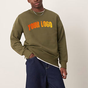 Sweat-shirt surdimensionné 100% coton de haute qualité pour hommes Logo imprimé personnalisé Crewneck Blank Heavyweight Sweats à capuche et sweat-shirts pour hommes - Product Image 1