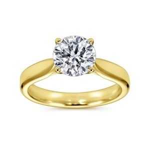 Anillo de compromiso de lujo de moda de oro sólido de 10K con certificación IGI, anillos finos de diamante de corte redondo cultivado en laboratorio para mujer - Product Image 4