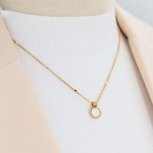 Cadena de clavícula de acero inoxidable para mujer, colgante de Fritillaria blanca de concha Natural, collar de oro, collar de joyería de moda - Product Image 5