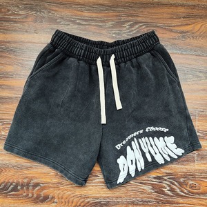 Nuevo estilo para hombre, pantalones cortos para correr con lavado ácido y cordón, pantalones cortos de algodón Vintage, pantalones cortos con estampado personalizado, pantalones cortos con lavado ácido personalizados para hombre OEM - Product Image 1