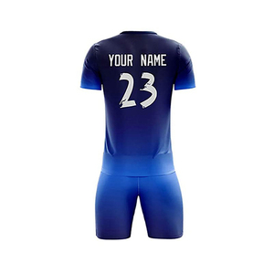 Conjunto de camiseta de fútbol con degradado azul personalizado, uniforme de fútbol transpirable de secado rápido, kit de equipo de sublimación para hombres con número de nombre - Product Image 3