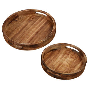 Lot de 2 plateaux en bois de comptoir plateaux organisateurs multifonctionnels pour cuisine chambre service à vin et garde-manger stockage à bon prix - Product Image 2