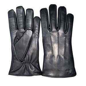 ถุงมือหนังสำหรับผู้ชายถุงมือขับรถหน้าจอสัมผัสสีดำ - Product Image 3