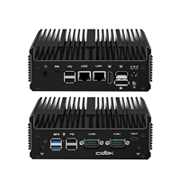 Mini PC CWWK sin ventilador J6412 de 4 núcleos, PC industrial con 2 x 2.5GbE LAN, 2 x RS232 COM, ranura SIM, 3 pantallas, miniordenador para oficina en casa