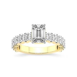 D Color Emerald Cut Lab Grown Diamonds Eternity <b>Ring</b> Side <b>Stone</b> Oval Cut Diamond <b>Ring</b> Wedding Gift <b>for</b> Her Customized Jewelry - Product Image 4