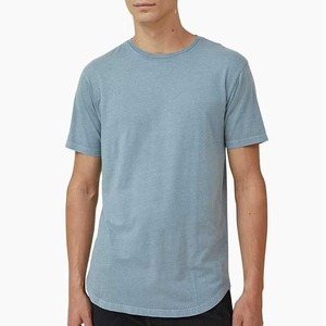 T-shirt épais et décontracté à motif uni pour hommes 100% coton 280 grammes Col ras du cou côtelé Logo personnalisé prêt à l'emploi - Product Image 1