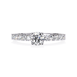 Anillo de Compromiso con Diamante Cultivado en Laboratorio de 0.70 Quilates, Corte Brillante Redondo, en Oro Amarillo con Engaste Pavé, Certificado IGI, Solitario Sheeraj - Product Image 2