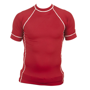 Équipement d'entraînement au combat de bonne qualité Logo personnalisé Design demi-manches Hommes Rash Guard à prix raisonnable Chemises de compression - Product Image 6