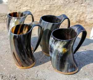 . Chope en corne avec logo personnalisé Tasse de qualité supérieure faite à la main Tasse en corne traditionnelle Tasse au design unique Tasse à boire Viking - Product Image 4
