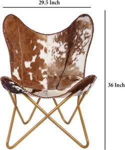 Hecha a mano de cuero de mariposa silla brazo BKF funda de piel de vaca relajante hecha a mano - Product Image 5
