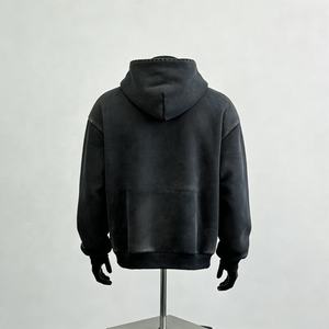 Sweat-shirts surdimensionnés personnalisables de haute qualité, sans cordon, en molleton français lourd, sweat-shirt à capuche - Product Image 3