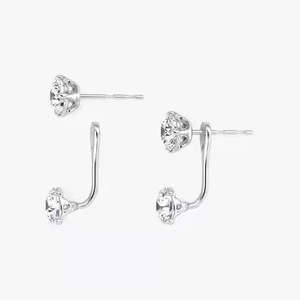 Pendientes clásicos de diamantes cultivados en laboratorio de oro de 10K, diseño de corte elegante, fiesta, mezcla perfecta romántica para mujer, gracia moderna, belleza atemporal - Product Image 3