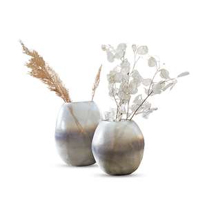 Vase à fleurs en métal au design exclusif, taille personnalisée, fait main, porte-fleurs design, forme ronde, vaisselle, pots à fleurs en métal - Product Image 1