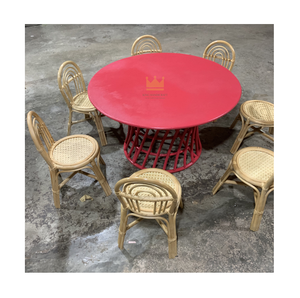 Ensemble de tables et chaises rouges modernes pour enfants pour les événements en plein air et les parcs Matériaux écologiques à prix économique - Product Image 1