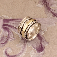Bague tournante unisexe en argent sterling 925, style bohème vintage, faite à la main, personnalisable, avec micro-incrustation en forme de cœur