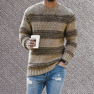 100% Cotton Casual Breathable Pullover Sweater Striped Neck <b>Knitted</b> <b>Cardigan</b> Latest Winter ODM Design Flat <b>Knitted</b> Technique - Product Image 2