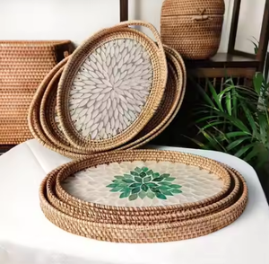 Plateaux en bambou tissés à la main-Plateaux de service écologiques et élégants de Viet Fargimex - Product Image 1