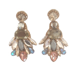 Boucles d'oreilles pendantes brodées à la main, pierres colorées, cristaux pastels, Design élégant, bijoux de fête pour femmes, 2-7cm de Long - Product Image 1