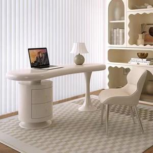 Luxury Modern White and Gold Executive Office Desk Storage Drawer Ergonomic Boss CEO <b>Computer</b> <b>Table</b> Furniture - Product Image 4