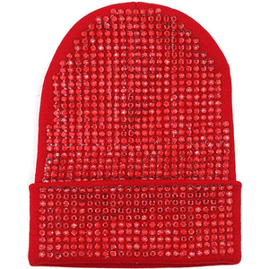 Gorro de punto cálido para invierno unisex, gorro OEM personalizado, fabricante de gorros con diamantes de imitación, gorro de moda - Product Image 2