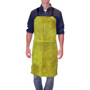 Delantal de soldadura de cuero de vaca oscuro de calidad superior, soldadores de trabajo de seguridad Industrial de cuero, delantales para resistente al calor y chispas - Product Image 4