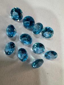 คุณภาพสูง8mm รอบเหลี่ยมเพชรพลอยหลวมธรรมชาติลอนดอนบลูโทปาซ - Product Image 6