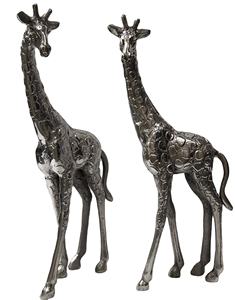 Escultura de animal de metal decorativa, estatua de jirafa grande, estante superior - Product Image 1