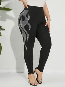 Active Wear Legging de sport pour femmes de grande taille 3D lisse maigre taille haute Yoga décontracté extensible respirant taille moyenne pour dames - Product Image 2