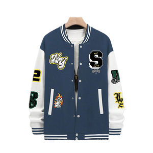 Chaqueta Bomber de Invierno para Hombre con Logotipo Bordado en Chenilla Personalizado, Chaqueta Varsity con Mangas de Cuero y Sublimación - Product Image 4