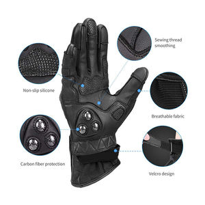 Gants de moto en cuir avec logo douanier Gants de moto en cuir de haute qualité pour adultes Tailles avec service OEM - Product Image 5