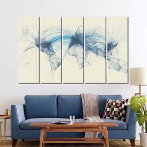 งานศิลปะบนผ้าใบพิมพ์ลาย: โปสเตอร์ตกแต่งแผนที่การบิน,5P:ห่อหุ้มอย่างดี - Product Image 1