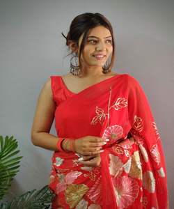 Vêtements ethniques vêtements pour femmes Vichitra soie lourde broderie travail Saree chemisier indien femmes adultes inde et Pakistan soutien 500 vêtement - Product Image 1