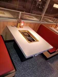 <span class=keywords><strong>Table</strong></span> à manger coréenne sans fumée pour hot pot <span class=keywords><strong>Barbecue</strong></span> Steamboat <span class=keywords><strong>Table</strong></span> moderne personnalisable ronde en marbre - Product Image 5