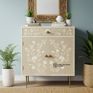 ตู้เก็บดอกไม้ฝังกระดูกสีเบจทำด้วยมือคุณภาพพรีเมี่ยมสำหรับทางเข้าหรือห้องรับประทานอาหารและห้องนอนเน้นเสียงปริมาณมาก - Product Image 6