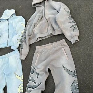 Sweat à capuche oversize vintage en molleton de coton lourd 450 GSM, délavé à l'acide, avec fermeture éclair, effet délavé par le soleil - Product Image 5