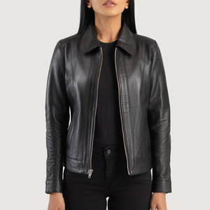 Veste en cuir pour femme, style streetwear écologique, couleur personnalisée, design uni, veste en cuir pour femme 2026 - Product Image 3
