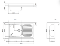 Évier de cuisine rectangulaire en acier inoxydable de haute qualité, fabrication italienne Negrari, à poser sous le plan, avec grille d'évacuation, couleur argent