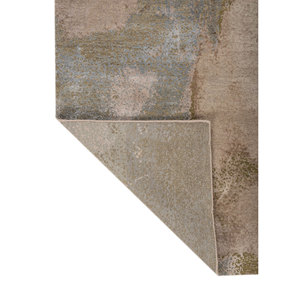 พรมขนสัตว์และไหมไผ่ถักมือสีเบจและสีน้ำตาล ขนาด 9x12 ฟุต รูปทรงสี่เหลี่ยมผืนผ้า สำหรับห้องนั่งเล่นหรือทางเดินในบ้าน-AKWB-13049 - Product Image 5