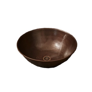 Fregadero redondo de un solo cuenco, instalación de cobre y bronce para cocina, baño, tamaño personalizado, forma - Product Image 4