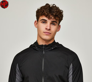 แจ็กเก็ตกันน้ำกันลมกันน้ำโพลีเอสเตอร์หนาของผู้ชายเสื้อแจ็กเก็ตกันน้ำมีโลโก้ออกแบบได้ตามต้องการ - Product Image 2