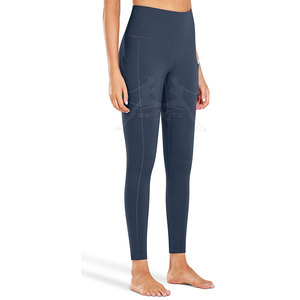 Leggings en tissu doux avec ceinture large pour un ajustement sûr Leggings extensibles avec contrôle de l'humidité - Product Image 1