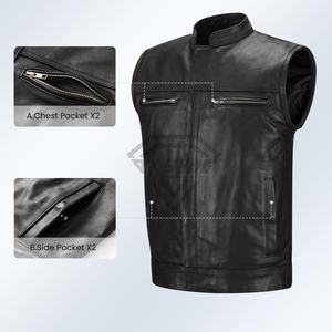 เสื้อกั๊กผู้ชายหนังแท้น้ำหนักเบาระบายอากาศได้ดี - Product Image 3