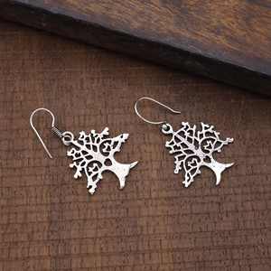 Vente en gros 925 Sterling Silver Tree Designer Hoops Boucles d'oreilles Ethnique Trendy Gold Dangle Drop Femmes Filles Exclusif 925 Sterling - Product Image 2