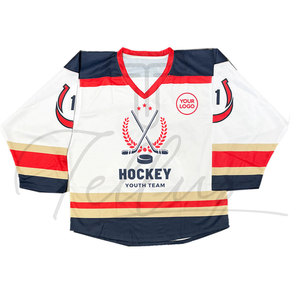 Maillot d'équipe personnalisable - Maillot de hockey sur glace à sublimation et broderie à séchage rapide 100% polyester de haute qualité avec logo personnalisé - Product Image 5