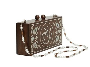 Bolso de mano elegante con Incrustaciones de nácar de madera al por mayor de primera calidad para bolso de mano de boda resina de India - Product Image 5