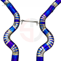 Système d'échappement Catback SDO en titane bleu brûlé pour BMW M5 M6 F06 F10 F12 F13 4.4TT V8 2011-2016, silencieux à valve à vide, embouts argentés