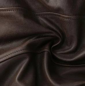 Chaqueta Bomber de Piel de Oveja Genuina Marrón Oscuro, Ecológica, Estilo Motero Vintage, Cuello Alto Suave, Acanalado, Abrigo Cálido de Invierno - Product Image 3