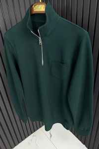 Men's Half Zip Long Sleeve Casual Top Plus Size Fashion Streetwear Hoodie with Chest Pocket Pullover Sweatshirt - Product Image 2