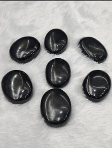 Natural Shungite Oval Palm Stone | Shungite Oval Palm Stone <b>Purifies</b> <b>water</b>, Reduces oxidative stress, Reduces inflammation - Product Image 4